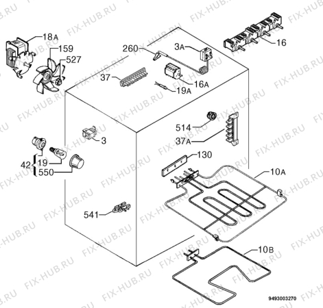 Взрыв-схема плиты (духовки) Zanussi HM214A - Схема узла Electrical equipment 268