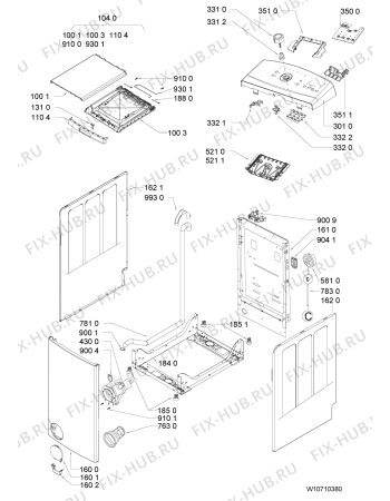 Схема №1 AWE5080N с изображением Модуль (плата) для стиральной машины Whirlpool 481010631268