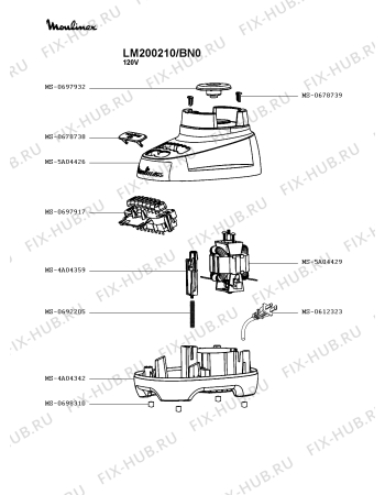 Схема №2 LM230010/860 с изображением Чаша для электромиксера Moulinex MS-5A04370