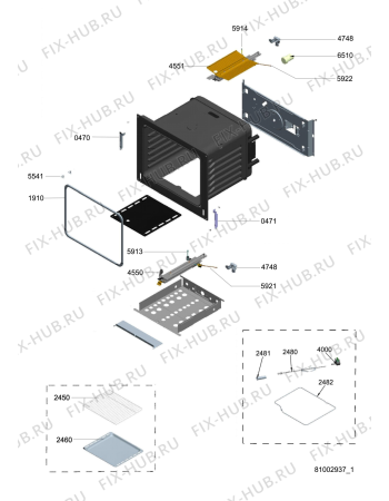 Схема №2 ACM 915 TS IX с изображением Панель для духового шкафа Whirlpool 480121101857