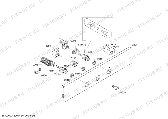 Взрыв-схема плиты (духовки) Bosch HBA21B351Y - Схема узла 02