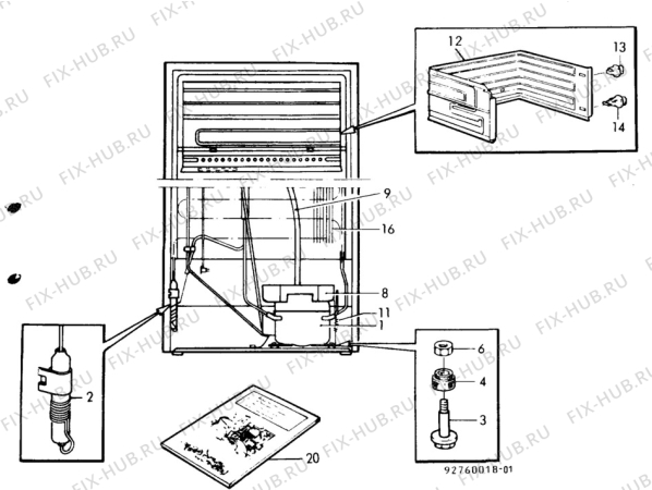 Взрыв-схема холодильника Elektro Helios KS2400 - Схема узла C10 Cold, users manual