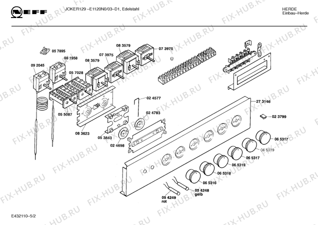Схема №2 E1120N0 JOKER 129 с изображением Переключатель для духового шкафа Bosch 00065318