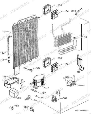 Взрыв-схема холодильника Kuppersbusch IKEF2580-0 - Схема узла Cooling system 017