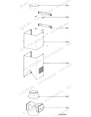 Взрыв-схема вытяжки Zanussi ZHC9015X - Схема узла Section 4