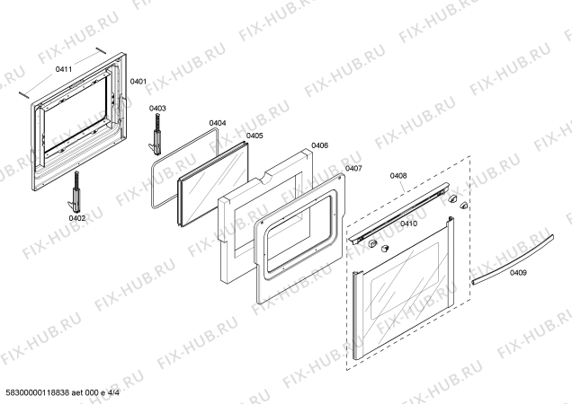 Схема №2 HGS3052UC с изображением Панель для плиты (духовки) Bosch 00661379