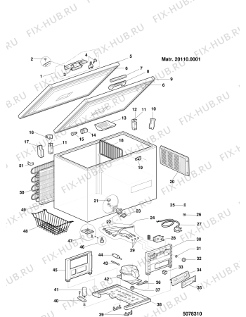 Взрыв-схема холодильника Ariston CHA240SI (F021679) - Схема узла