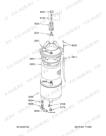 Схема №3 YLTE5243DQ8 с изображением Крестовина для стиралки Whirlpool 480113100362