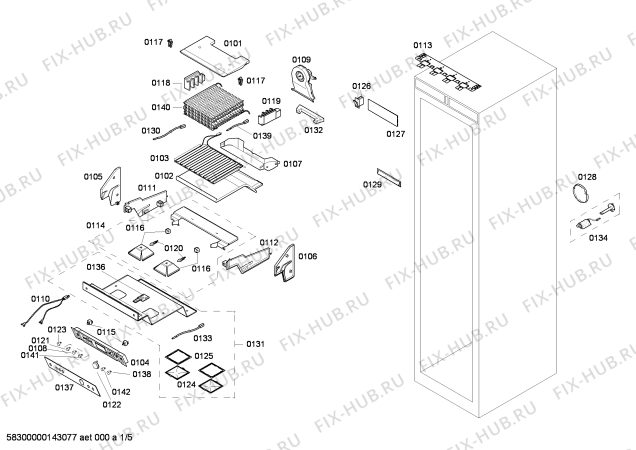 Схема №3 RF411700 с изображением Корпус для холодильника Bosch 00669206