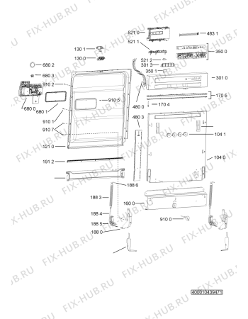 Схема №3 ADG 6446 IX с изображением Форсунка для посудомоечной машины Whirlpool 481010448781