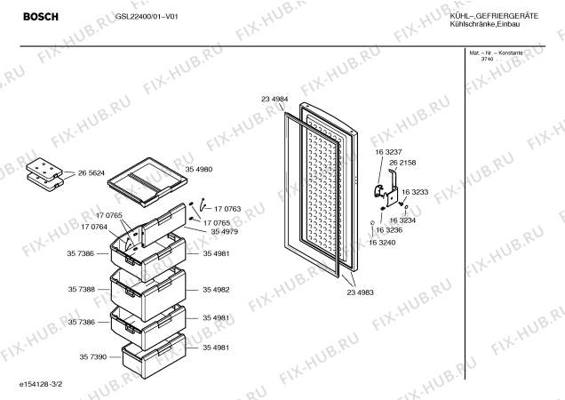 Взрыв-схема холодильника Bosch GSL22400 - Схема узла 02