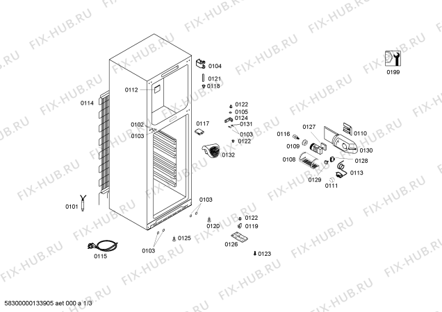 Схема №2 KDV33V13 с изображением Дверь для холодильника Bosch 00246877