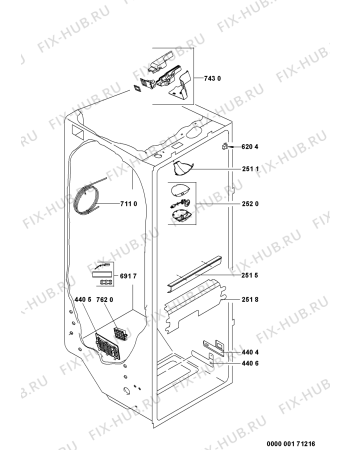 Схема №5 BCD508E6SD с изображением Электропроводка для холодильной камеры Whirlpool 480132101871