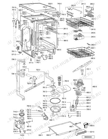 Схема №1 ADP 7351 WH с изображением Панель для посудомоечной машины Whirlpool 481245371801