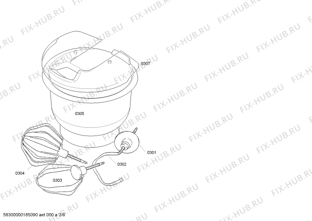 Взрыв-схема кухонного комбайна Bosch MUM48140DE - Схема узла 03