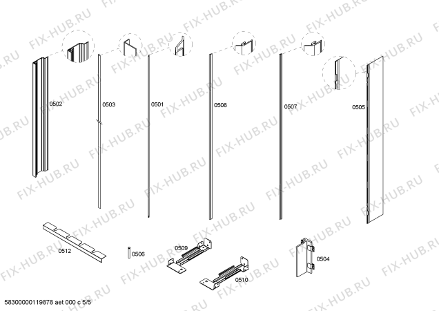 Взрыв-схема холодильника Gaggenau RF461700 - Схема узла 05