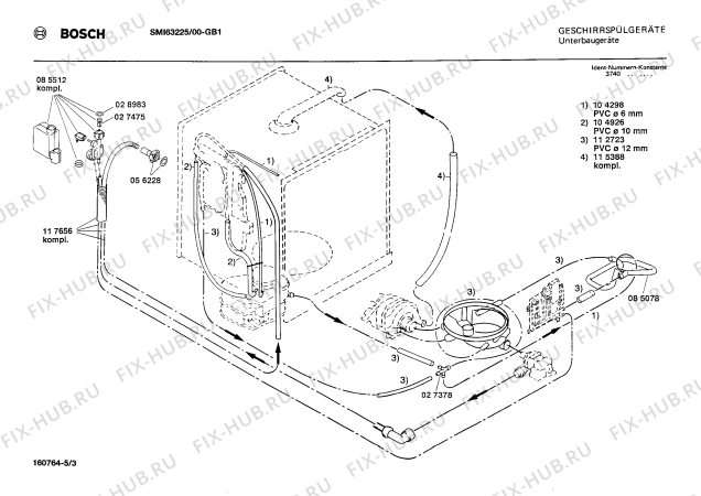 Взрыв-схема посудомоечной машины Bosch SMI63225 - Схема узла 03
