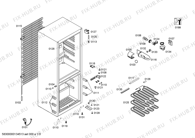 Схема №1 KGV33V30 с изображением Панель для холодильной камеры Bosch 00660473