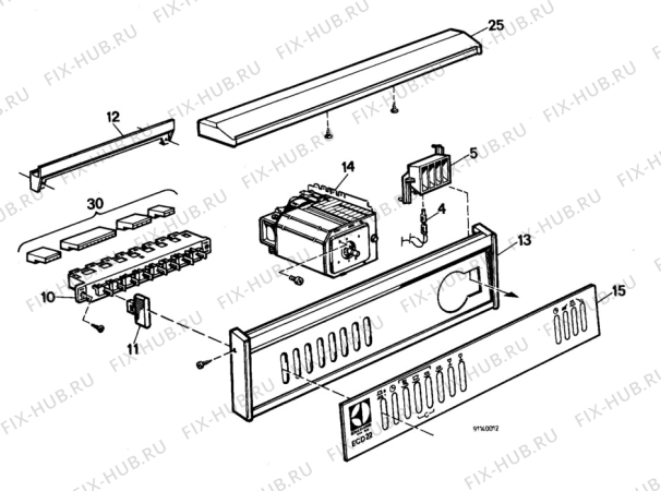 Взрыв-схема посудомоечной машины Electrolux ECD22 - Схема узла W20 Panel