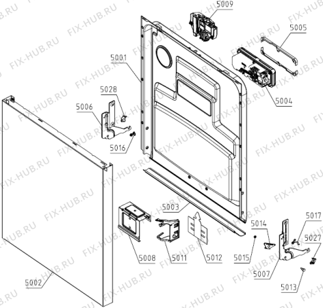 Взрыв-схема посудомоечной машины Gorenje GS65260XSA (728513, DW30.2) - Схема узла 05