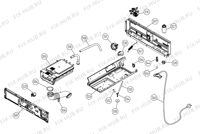 Взрыв-схема стиральной машины Asko W6222 US   -Titan (340790, WM25.3) - Схема узла 05