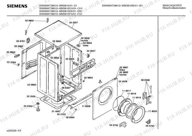 Схема №3 WM38010DS SIWAMAT PLUS 3801 с изображением Модуль управления мотором для стиральной машины Siemens 00118927