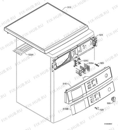 Взрыв-схема стиральной машины Aeg Electrolux L54619 - Схема узла Command panel 037