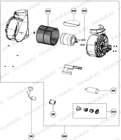 Взрыв-схема вытяжки Asko CD4634G (573408) - Схема узла 03