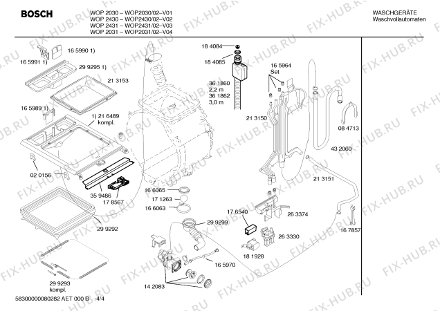 Схема №3 WOP2030 с изображением Панель управления для стиральной машины Bosch 00433988