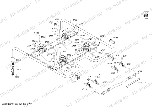Схема №1 HGD445150N с изображением Ручка переключателя для электропечи Bosch 00638644