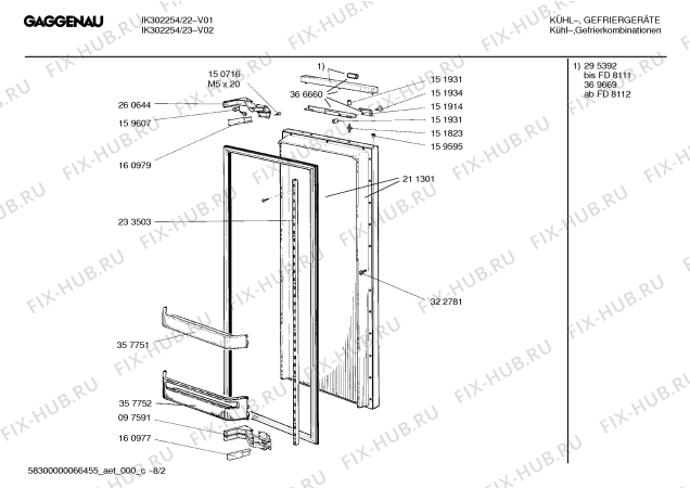 Схема №3 KIUGG85 IK300-154 с изображением Крышка для холодильника Bosch 00261064