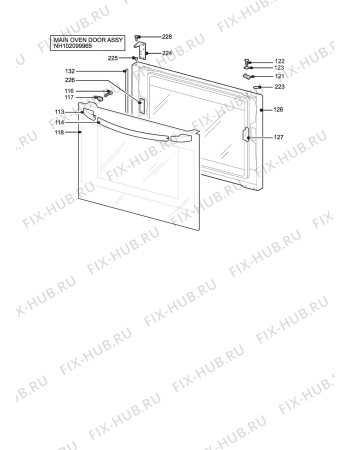 Взрыв-схема плиты (духовки) Parkinson Cowan LYR55G2WN - Схема узла H10 Main Oven Door (large)