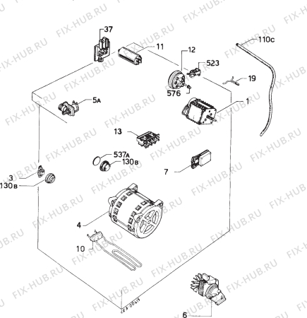 Взрыв-схема стиральной машины Zanussi ZF71.80 - Схема узла Electrical equipment 268