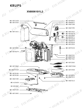 Схема №3 XN800610/1L2 с изображением Отключатель для электрокофемашины Krups MS-623639