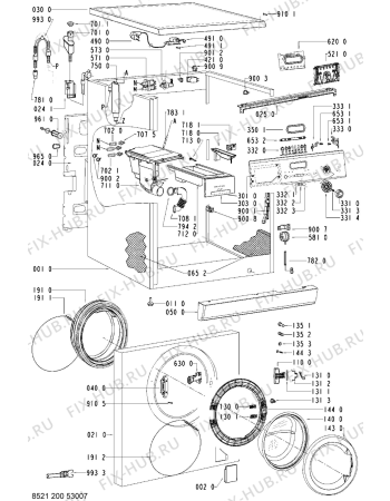 Схема №1 MAF 8512 AAW с изображением Порошкоприемник (дозатор) для стиралки Whirlpool 480111101268