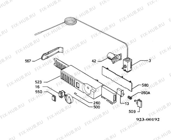 Взрыв-схема холодильника Electrolux ER1433T - Схема узла Thermostat