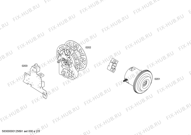 Взрыв-схема пылесоса Bosch BX32430GB BOSCH BX3 power hepa 2400 W - Схема узла 02