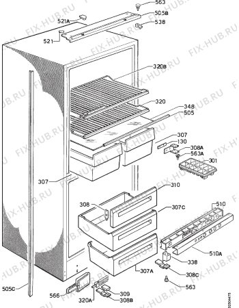 Взрыв-схема холодильника Electrolux ER8134I - Схема узла Housing 001