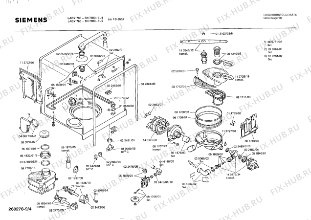 Схема №2 SN7603 с изображением Панель для электропосудомоечной машины Siemens 00114972