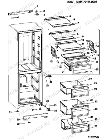 Взрыв-схема холодильника Hotpoint-Ariston MBP2012FHA (F048236) - Схема узла
