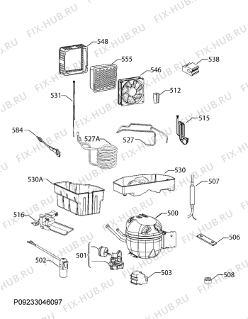 Взрыв-схема холодильника Aeg RKE73924MW - Схема узла Cooling system 017