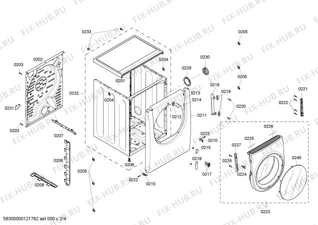 Взрыв-схема сушильной машины Bosch WTB76550FF Logixx 10New Dimension - Схема узла 02