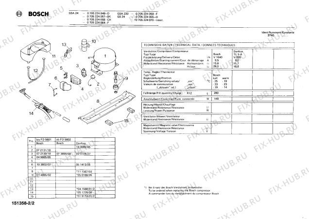 Схема №1 0705224057 GSA24 с изображением Вставка для холодильника Bosch 00045169