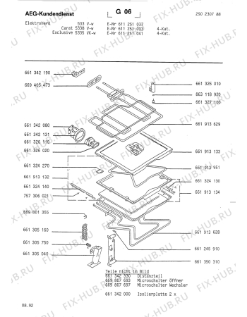 Взрыв-схема плиты (духовки) Aeg 533V-W - Схема узла Section4
