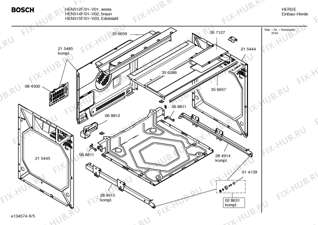 Схема №2 HEN515F с изображением Инструкция по эксплуатации для плиты (духовки) Bosch 00582939