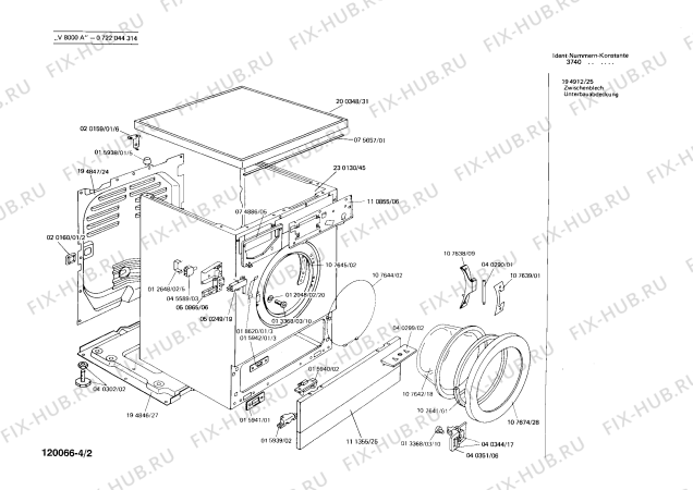 Взрыв-схема стиральной машины Bosch 0722044314 V8000A - Схема узла 02