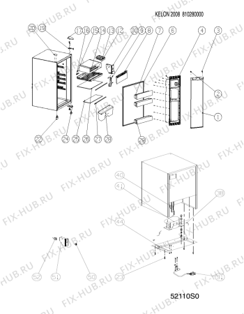 Схема №1 TFA100FE (F054318) с изображением Часть корпуса для холодильника Indesit C00270187