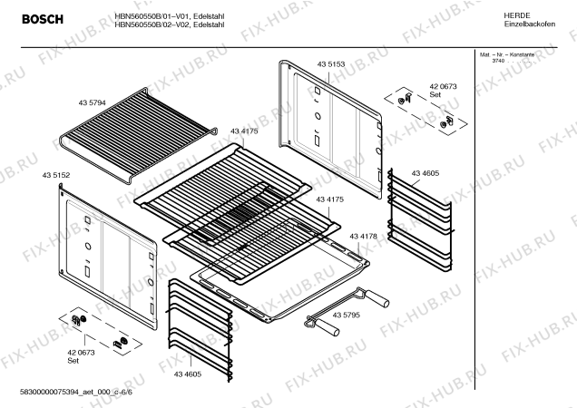 Взрыв-схема плиты (духовки) Bosch HBN560550B - Схема узла 06