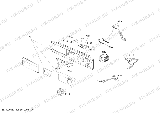 Схема №2 WFA106Q21N EURO 600 220V/50HZ с изображением Панель управления для стиралки Bosch 00436796