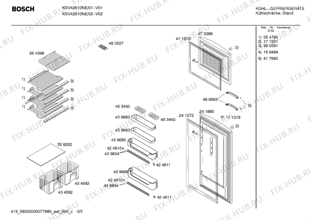 Взрыв-схема холодильника Bosch KSV42610NE - Схема узла 02